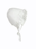 Baby Girls Ivory Hand-Smocked Bonnet
