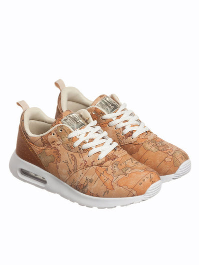 Boys Beige Geo Map Trainers