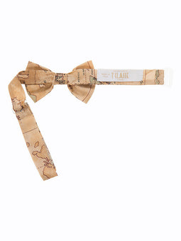 Boys Dark Beige Map Bow Tie