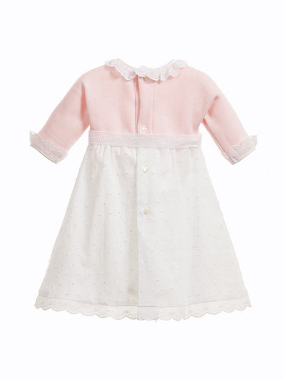 Baby Girls Pink & White Cotton Day Gown