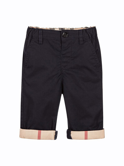 Baby Boys Trousers with Check Turn Ups