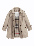 Beige Hooded Baby Trench Coat