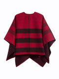 Girls Red Wool Check 'Charlotte' Cape