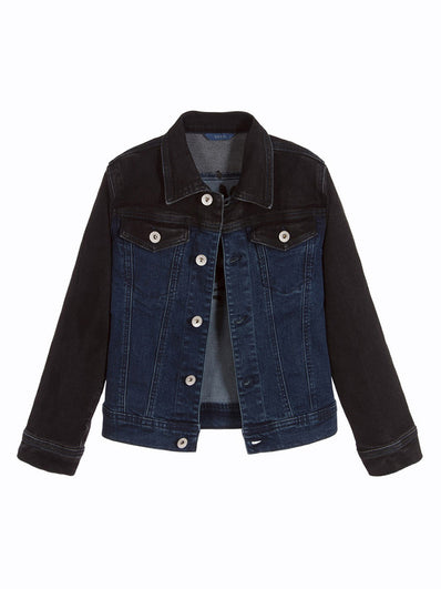 Boys Black & Blue Denim Jacket