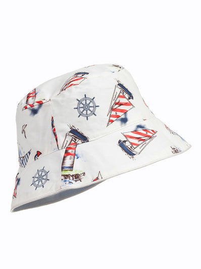 Baby White 'Nautical' Cotton Sun Hat