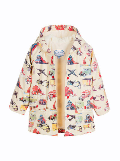 Boys Ivory 'Transport' Raincoat