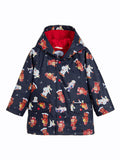 Boys Navy Blue Robot Print Raincoat