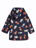 Boys Navy Blue Robot Print Raincoat