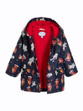 Boys Navy Blue Robot Print Raincoat