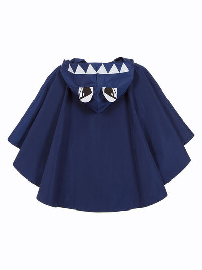 Blue Packable Hooded Rain-cape